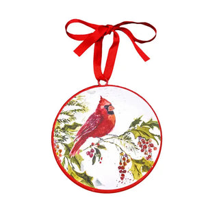 Winter Cardinals Metal Ornament Set