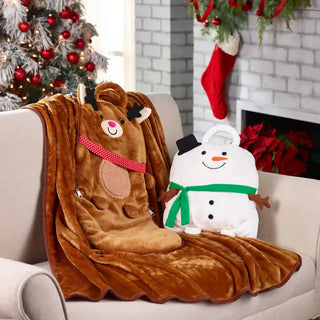 Holiday Plush Pillow Blankets