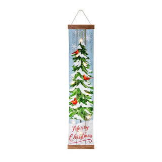 Christmas Cardinals Fabric Led Banner